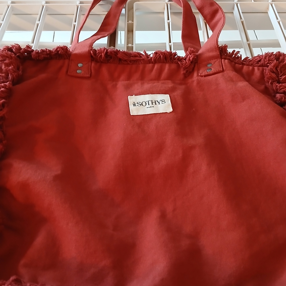 RUST COLOR CANVAS TOTE BAG